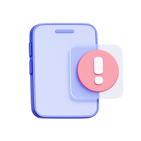 Mobile App Alert Notification  3D Icon