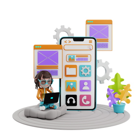 Mobile App Developer  3D Icon