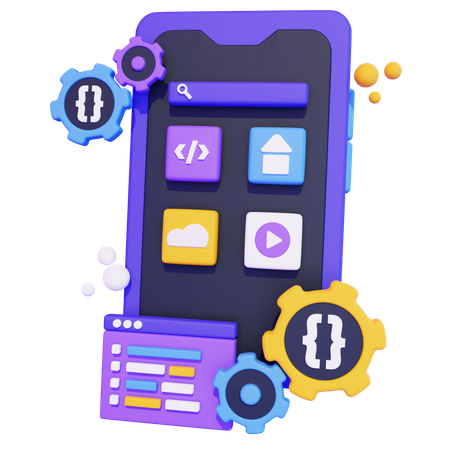 Mobile App Development  3D Icon