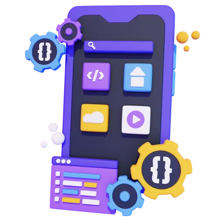 Mobile App Development  3D Icon