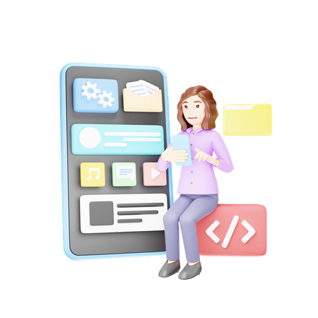 Mobile App Development  3D Icon