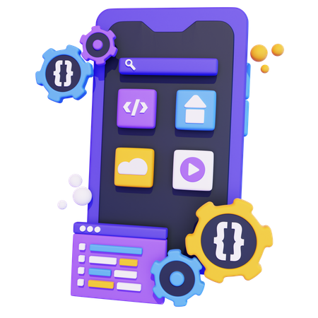 Entwicklung mobiler Apps  3D Icon