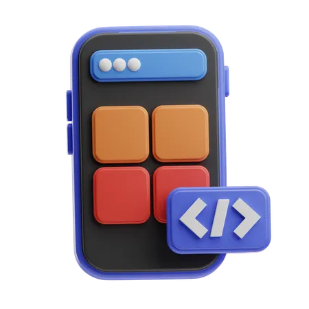 Mobile App Interface Design  3D Icon