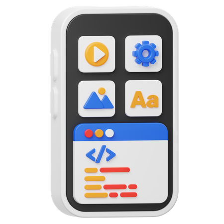 Mobile App Programming  3D Icon