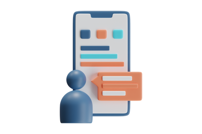 Mobile App User Interface  3D Icon