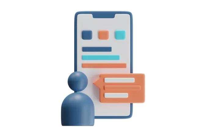 Mobile App User Interface  3D Icon