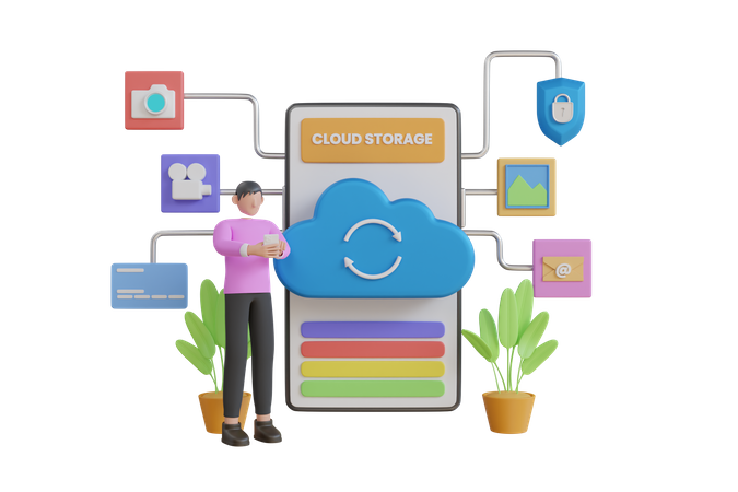 Mobile application for data storage  3D Icon