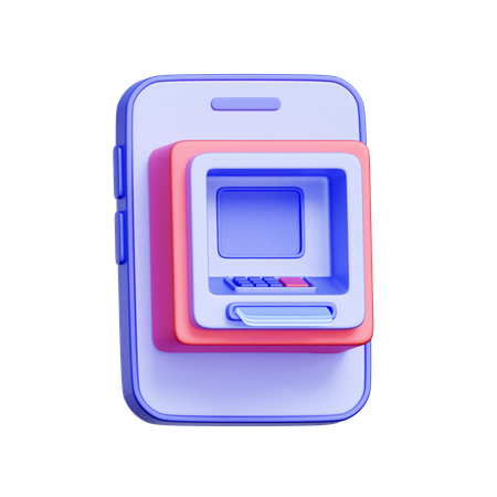 Mobile ATM Interface  3D Icon
