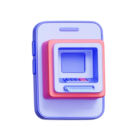 Mobile ATM Interface  3D Icon