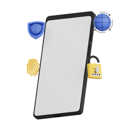 Mobile authentication  3D Illustration