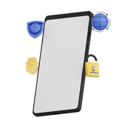 Mobile authentication  3D Illustration