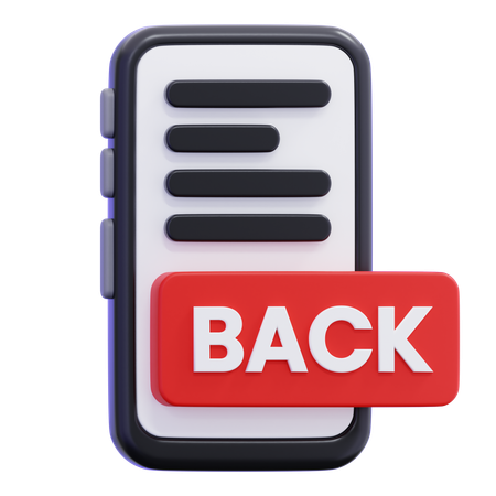 Mobile Back Button 3D Icon
