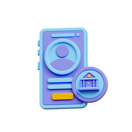 Mobile Bank Account  3D Icon