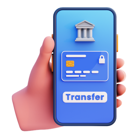 Mobile Bank Transfer  3D Icon