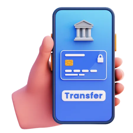 Mobile Bank Transfer  3D Icon