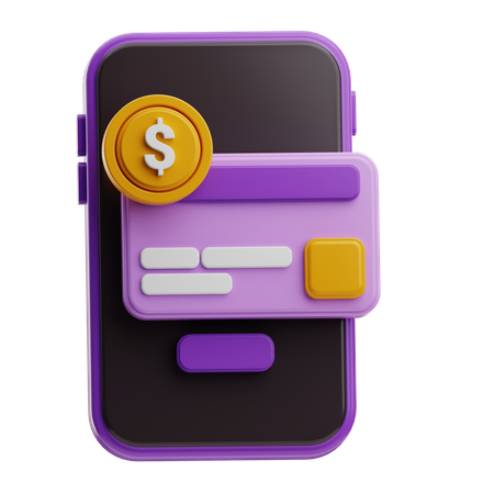 Mobile Bank Transfer  3D Icon