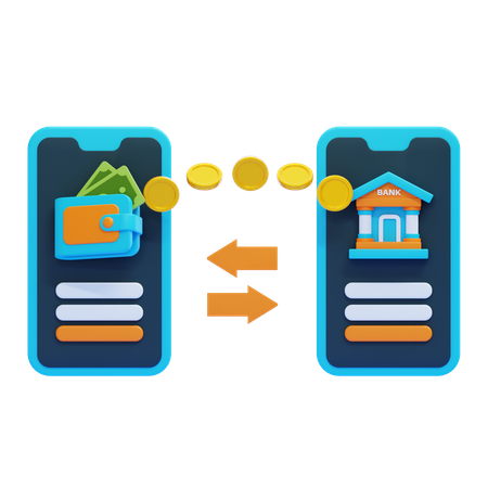 MOBILE BANK TRANSFER  3D Icon