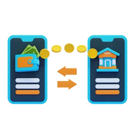 MOBILE BANK TRANSFER  3D Icon