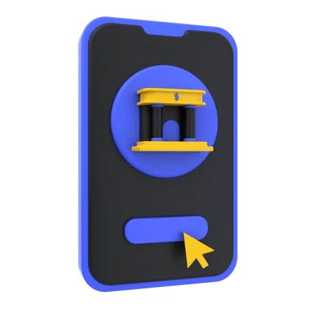 Mobile Banking  3D Icon