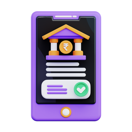 Mobile Banking  3D Icon