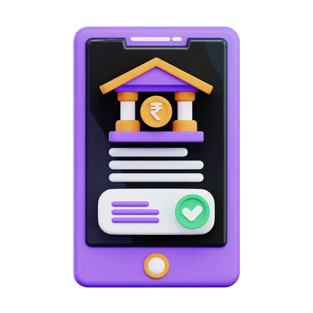 Mobile Banking  3D Icon