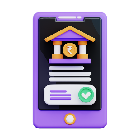 Mobile Banking  3D Icon