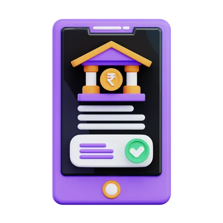 Mobile Banking  3D Icon