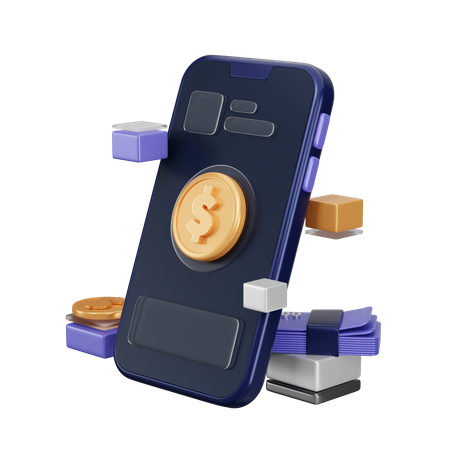 Mobile Banking  3D Icon