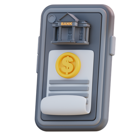 Mobile Banking  3D Icon