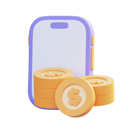 Mobile Banking  3D Icon