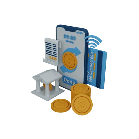 Mobile banking  3D Icon