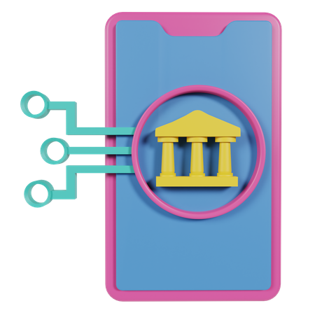 Mobile Banking  3D Icon