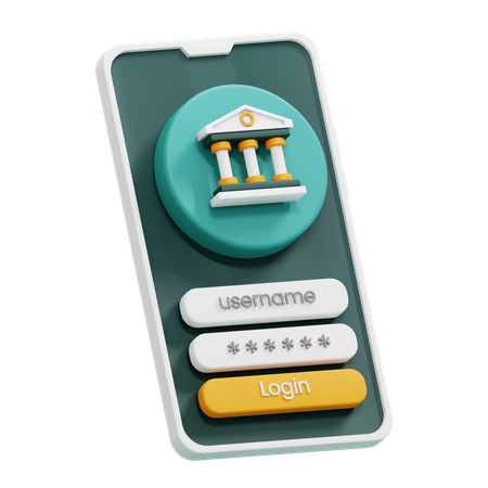 Mobile Banking  3D Icon