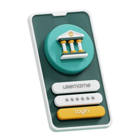 Mobile Banking  3D Icon