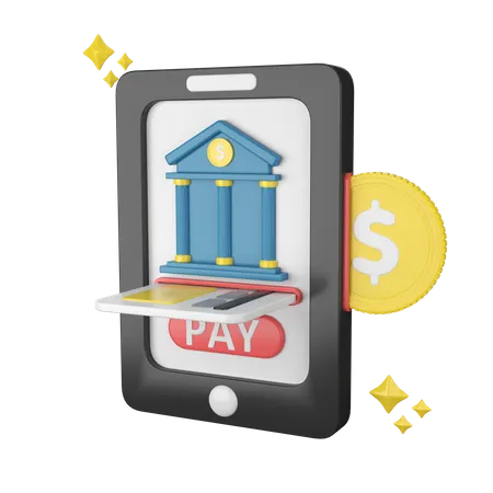 Mobile Banking  3D Icon