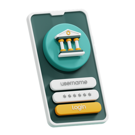 Mobile Banking  3D Icon