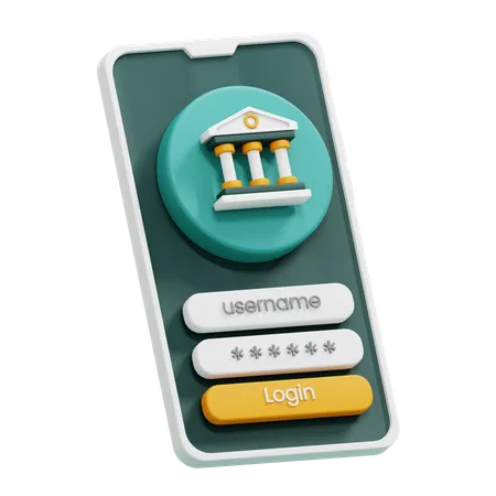 Mobile Banking  3D Icon