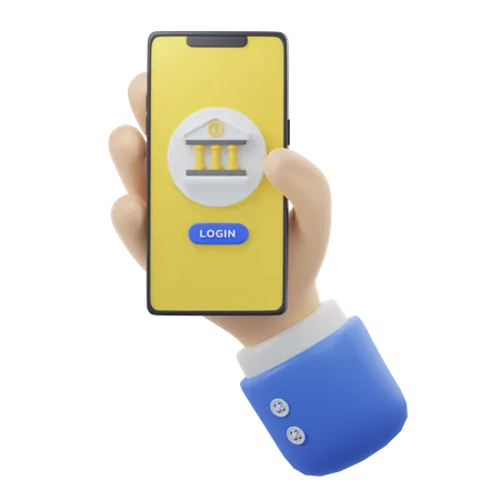 Mobile banking  3D Icon