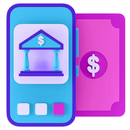 Mobile Banking  3D Icon