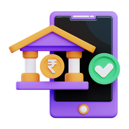 Mobile Banking  3D Icon