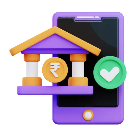 Mobile Banking  3D Icon