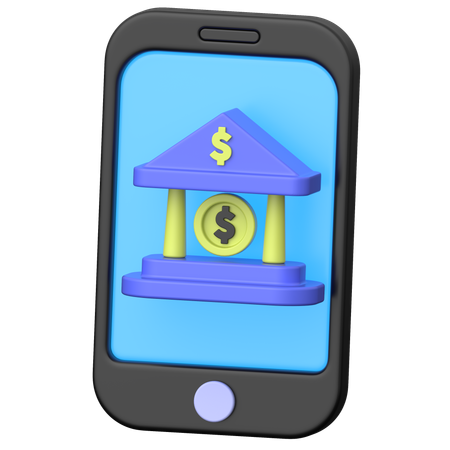 Mobile Banking  3D Icon