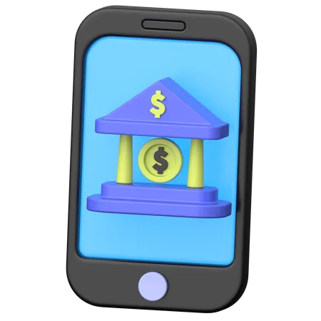 Mobile Banking  3D Icon