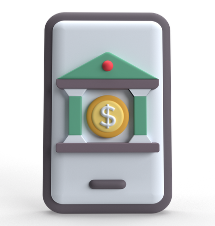 Mobile Banking  3D Icon