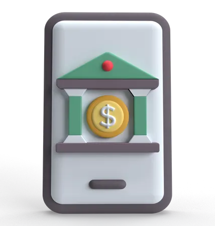 Mobile Banking  3D Icon