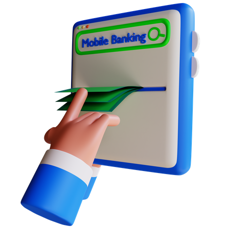 Mobile Banking  3D Icon