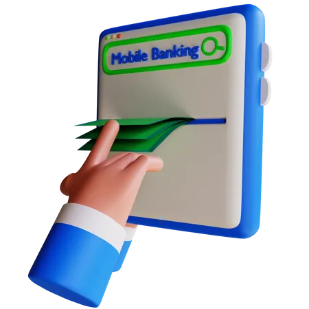 Mobile Banking  3D Icon