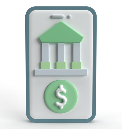 Mobile Banking  3D Icon