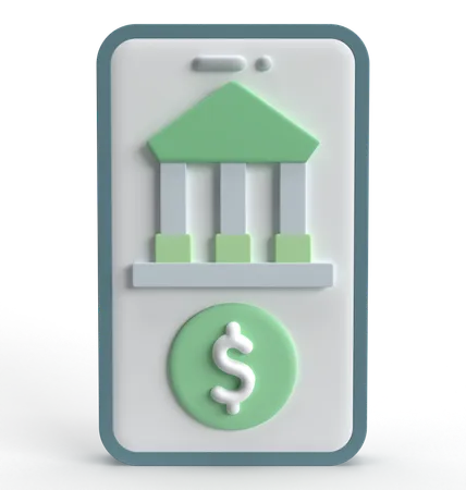 Mobile Banking  3D Icon