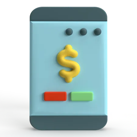 Mobile Banking  3D Icon